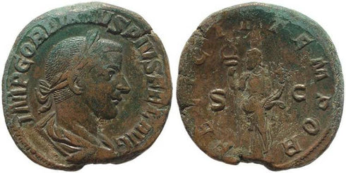 Gordian III Ae Sestertius - FELICIT TEMPOR S-C